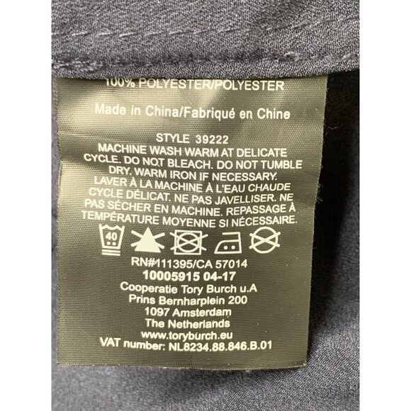 Tory Burch Womens Ruffle Front Shirt Dress Size 6 Navy Polyester RX10455 Shift - Picture 5 of 13